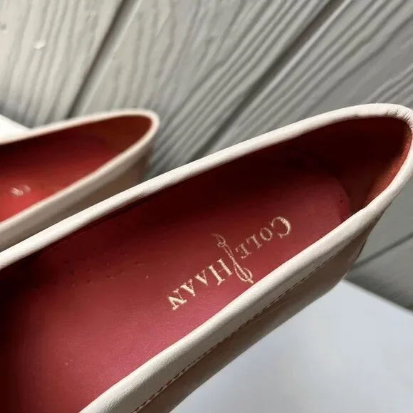 Vintage 90s Cole Haan Loafers 9 Cream Tan Penny Shoes NWOB - Picture 8 of 15